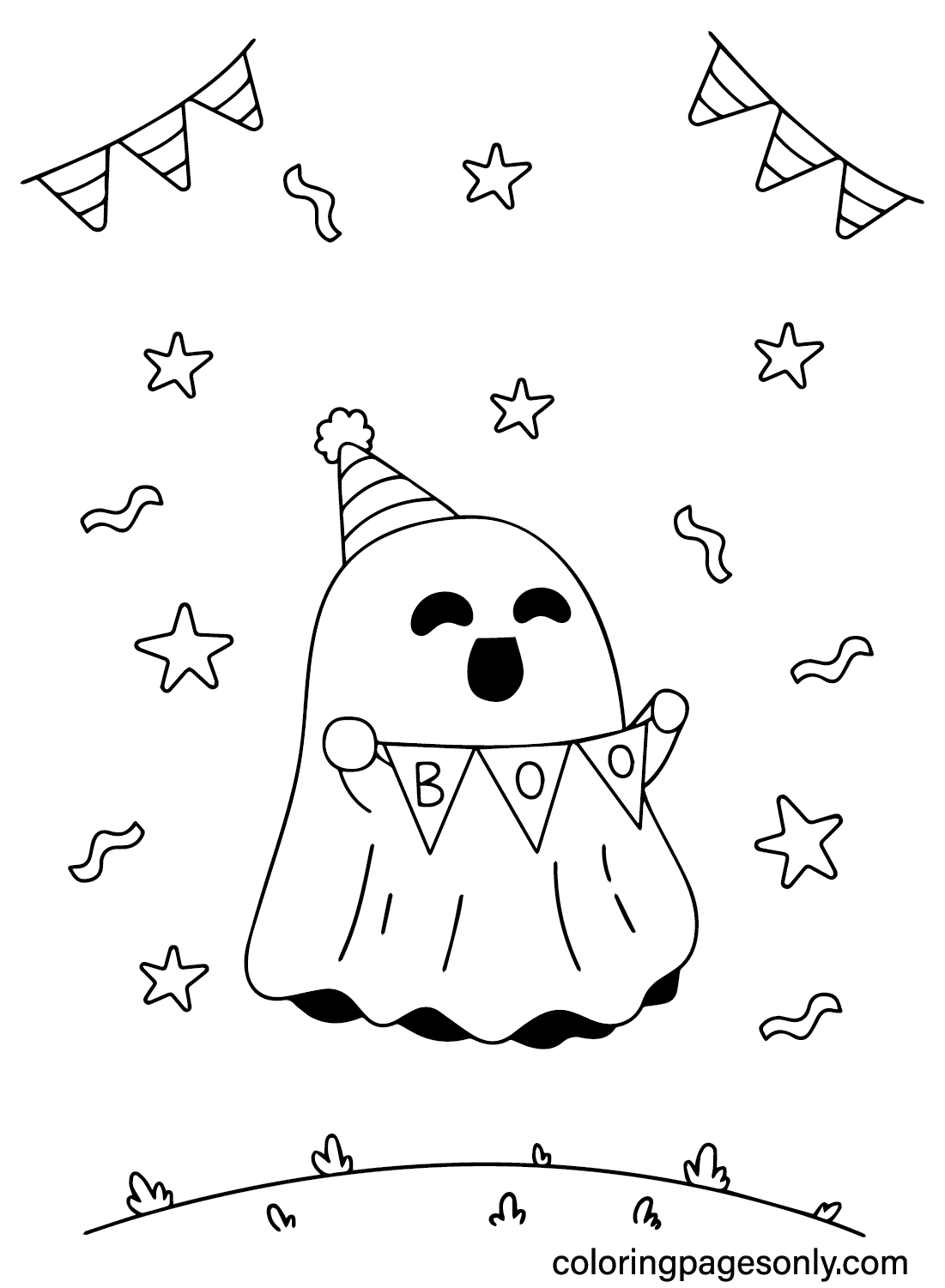 Free Cute Halloween Color Page - Free Printable Coloring Pages