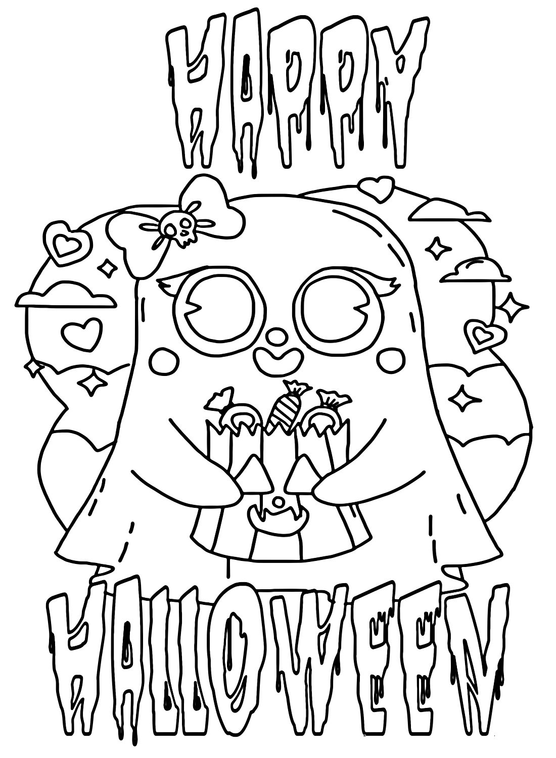 Coloriages gratuits de Happy Halloween de Happy Halloween
