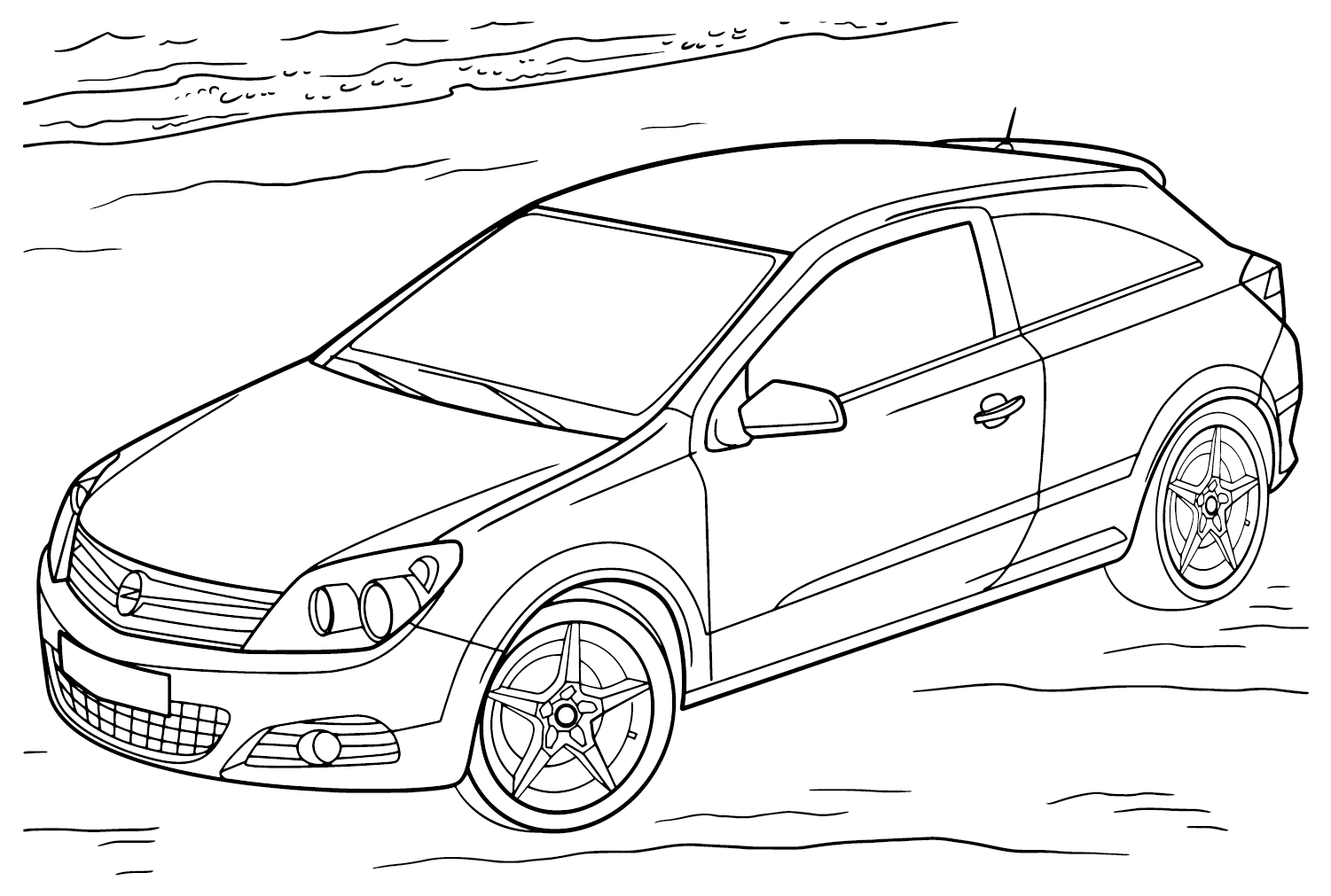 Free Opel Astra Coloring Page from Opel