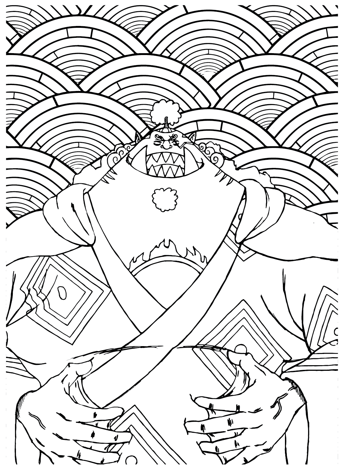 Free Printable Jinbe Coloring Page from Jinbe