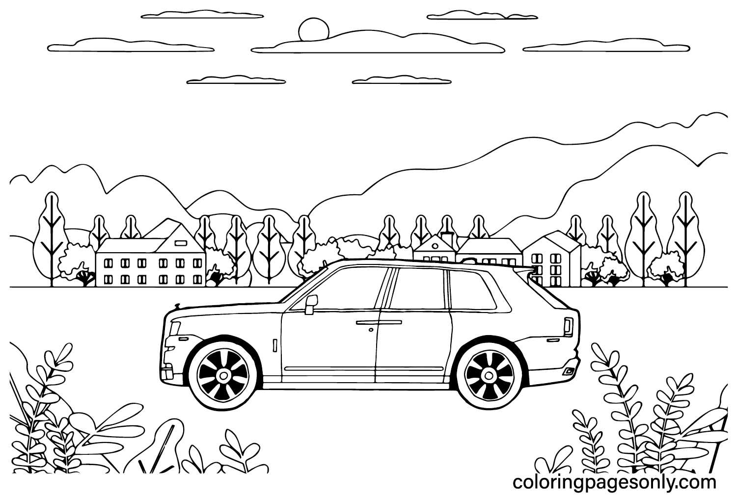 Free Rolls Royce Cullinan Coloring Page