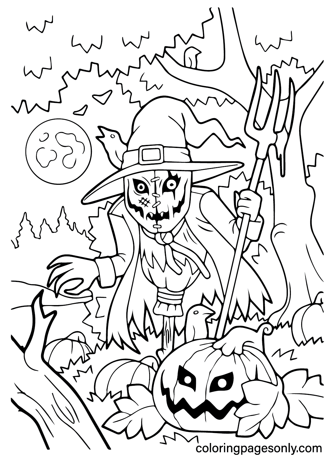 Free Scary Halloween Coloring Page