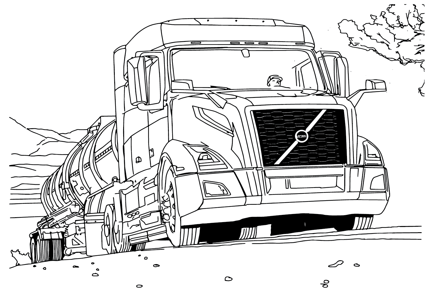 Free Volvo VNL 740 Coloring Page