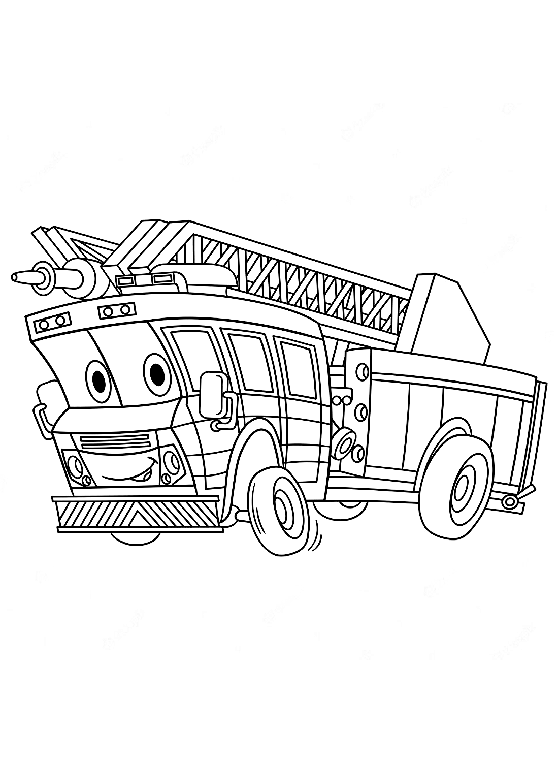 Imprimíveis gratuitos de caminhão de bombeiros em Fire Truck