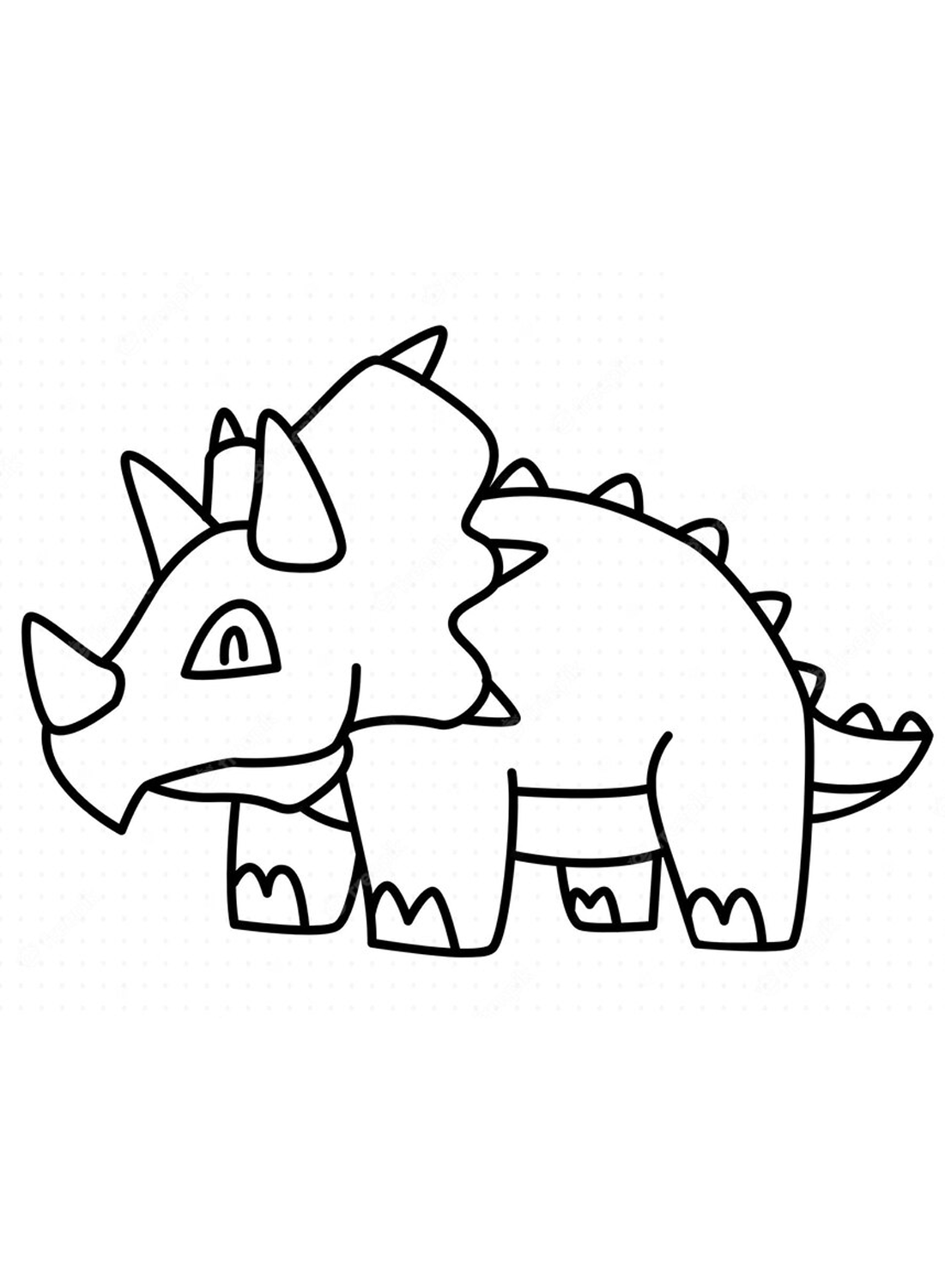 Print de triceratops-kleurplaat gratis uit