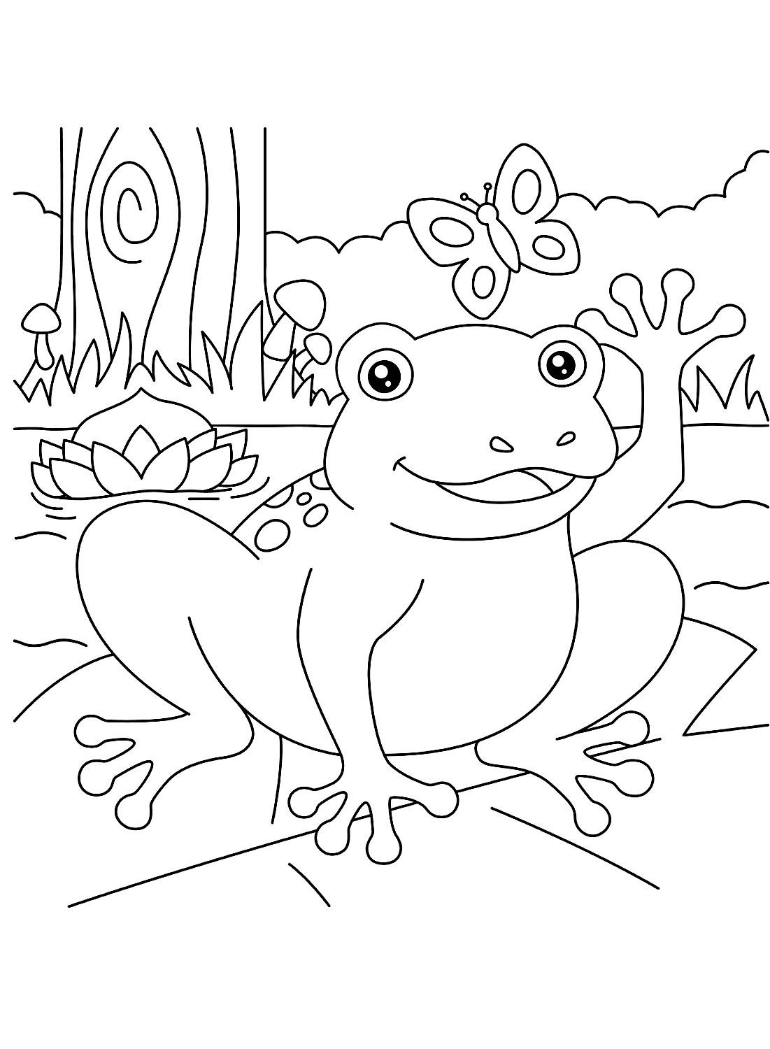 Fun frog coloring sheet