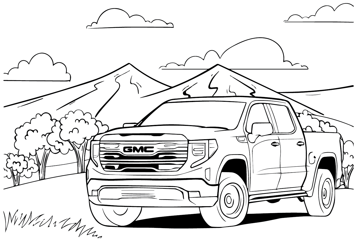 GMC Canyon Extended Cab Coloring Page - Free Printable Coloring Pages
