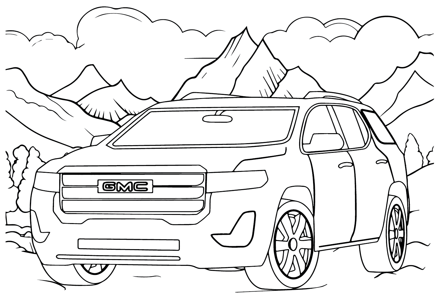 GMC Canyon Trucks Coloring Page - Free Printable Coloring Pages