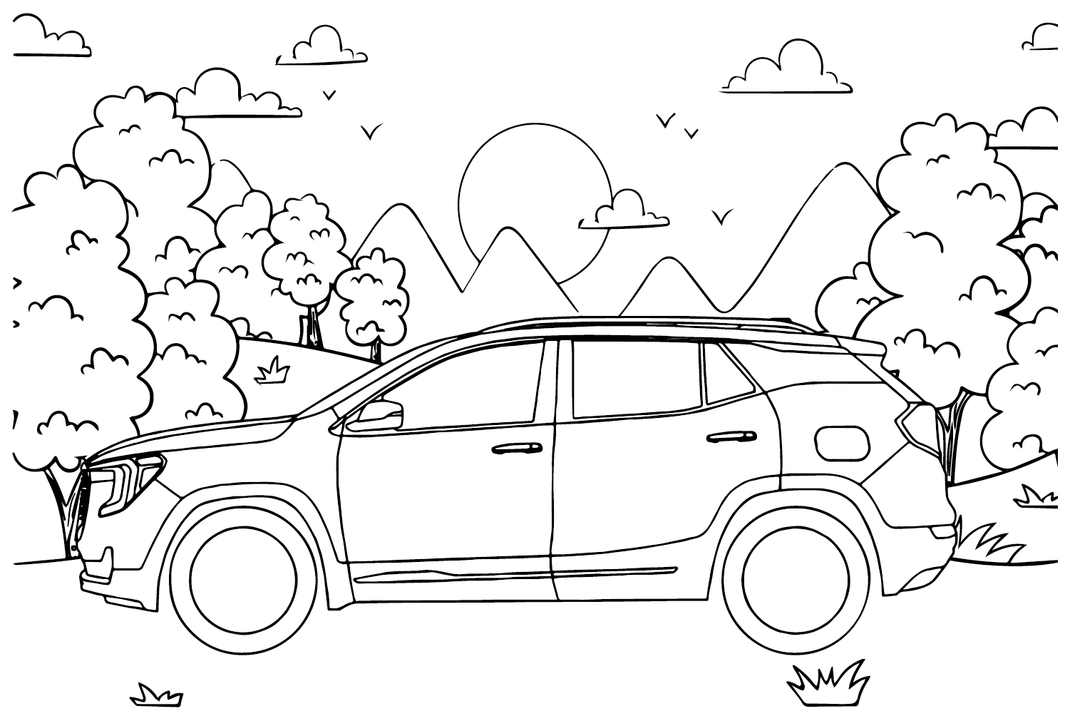 GMC Terrain Dimensions Coloring Page from GMC