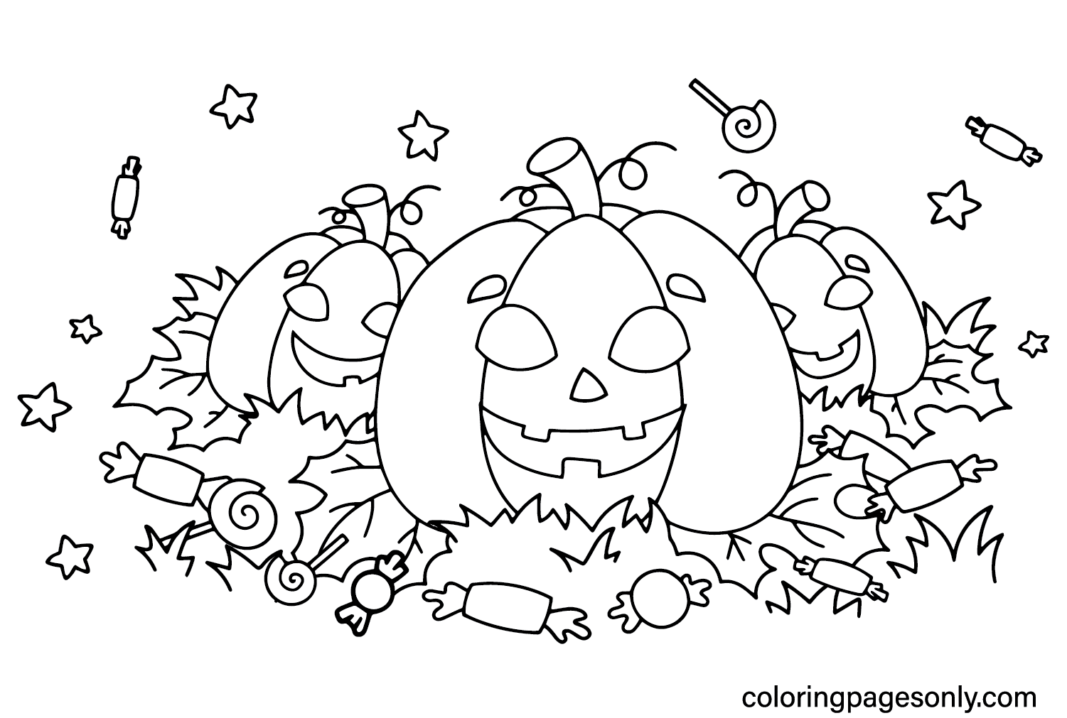 Halloween Candy Coloring Pages to Printable