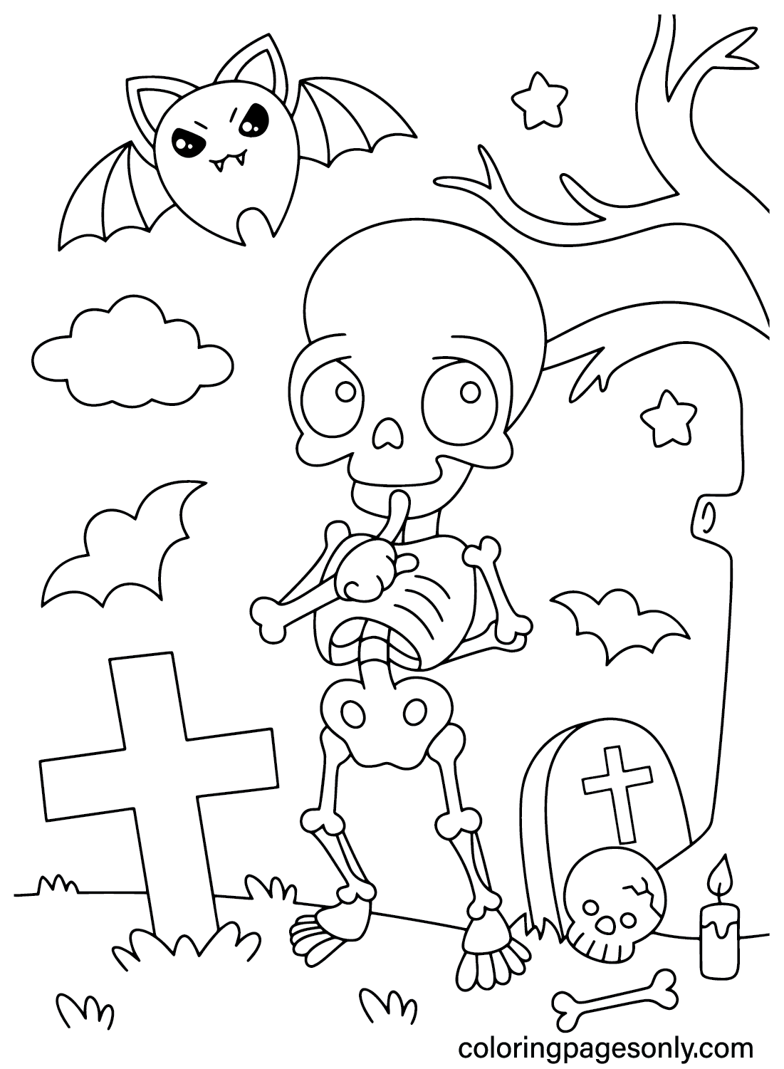 Halloween Cute Coloring Page - Free Printable Coloring Pages