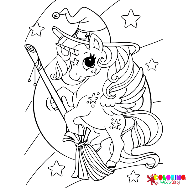Halloween Unicorn Coloring Pages