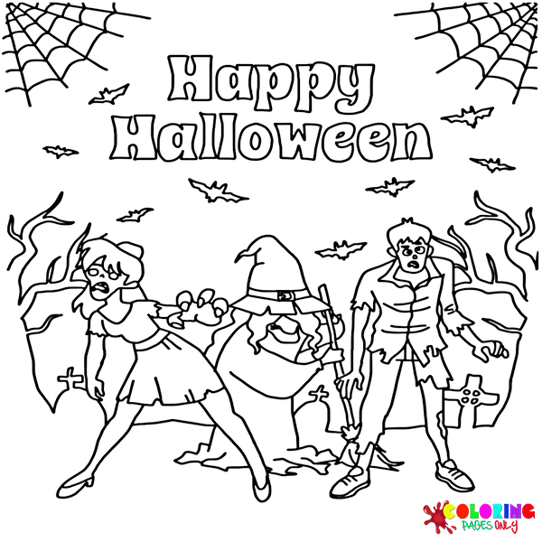 Happy Halloween Coloring Pages