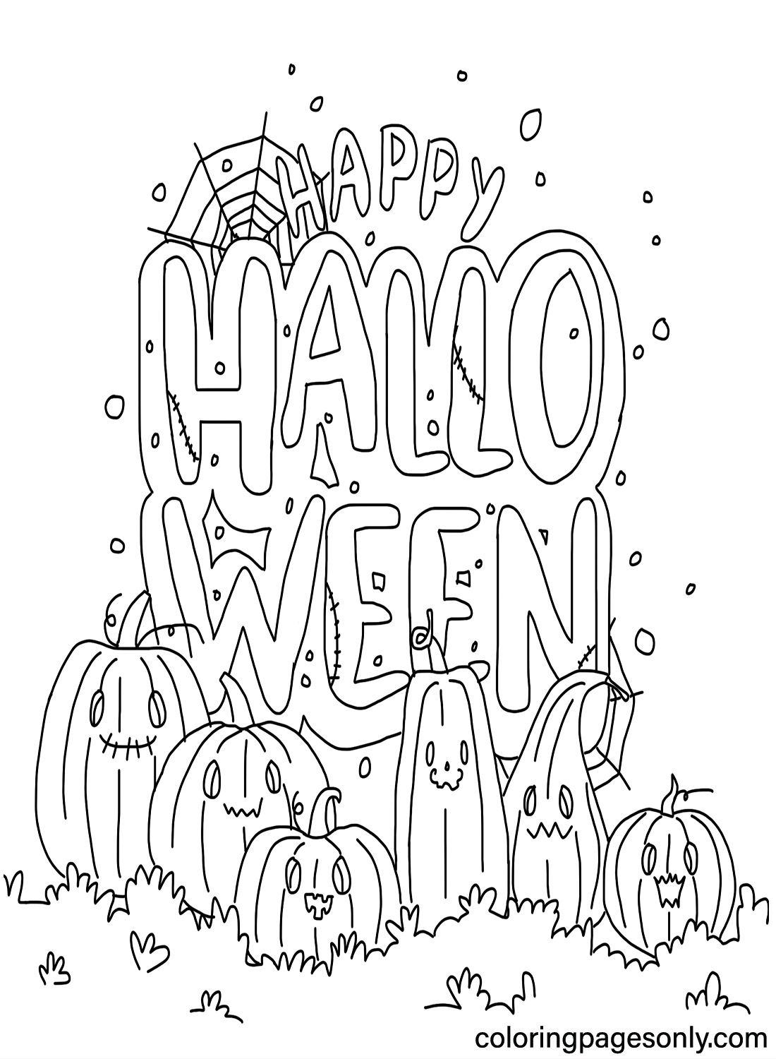 Happy Halloween Pumpkin Coloring Pages - Happy Halloween Coloring Pages ...