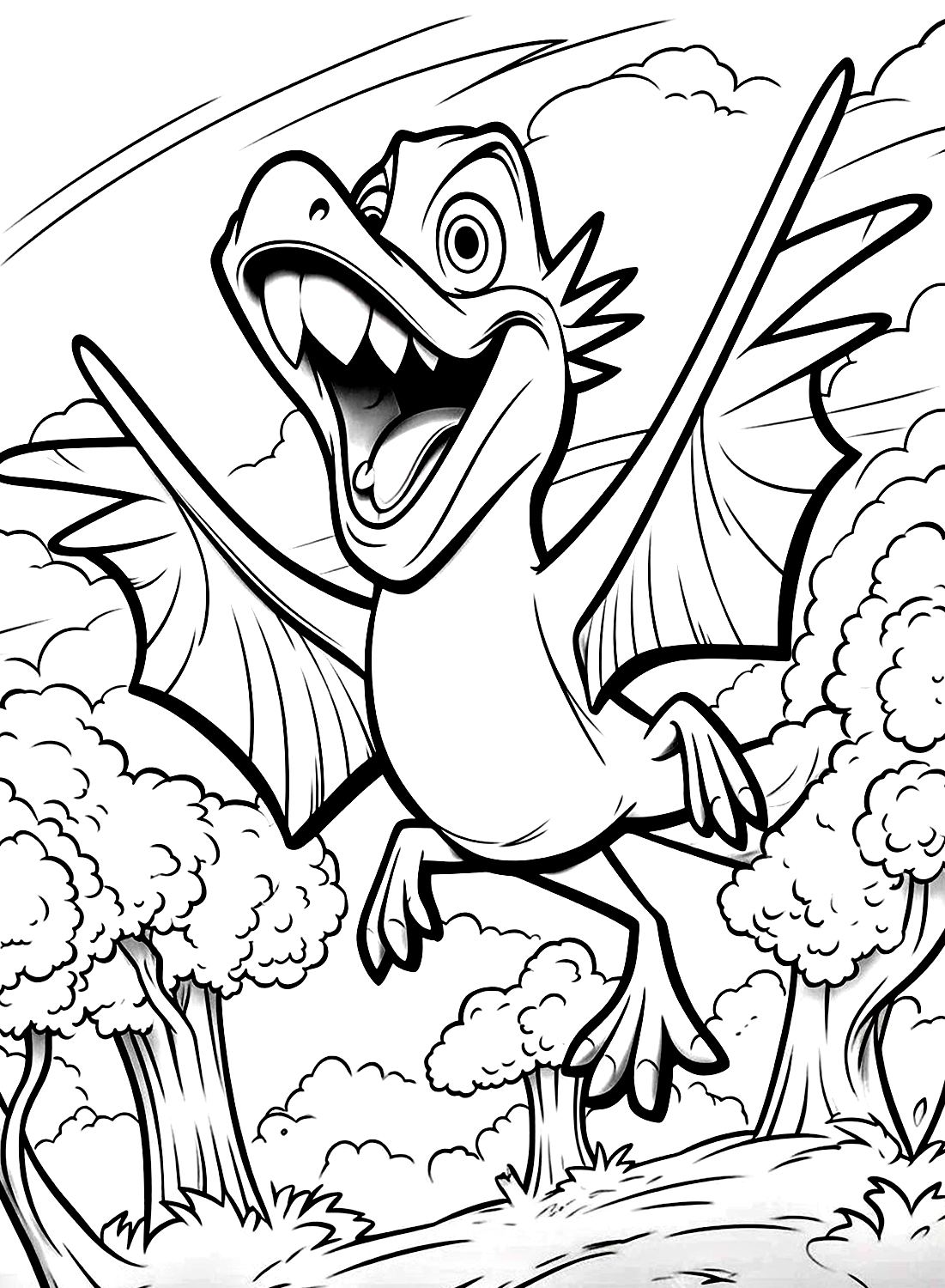 Happy Pteranodon coloring pictures