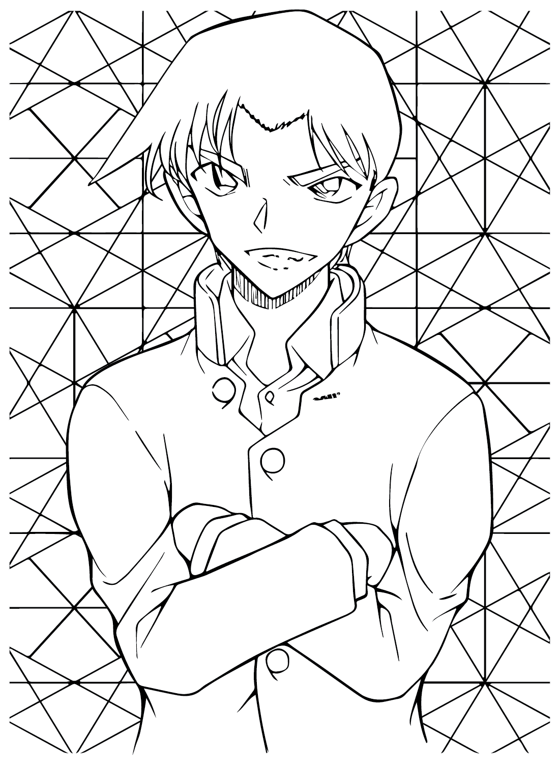 Hattori Heiji Coloring Page PNG from Hattori Heiji