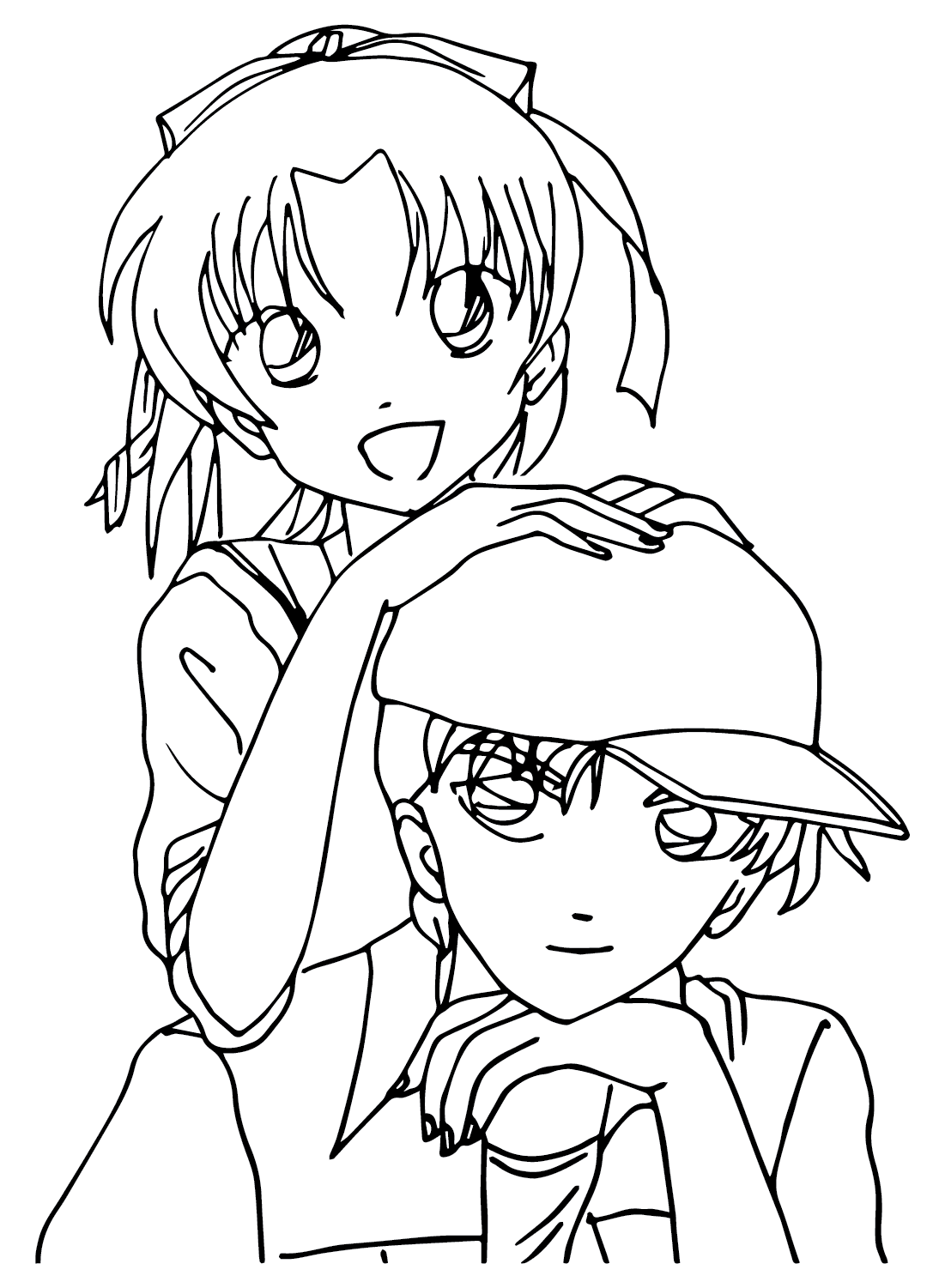 Hattori Heiji and Kazuha Toyama Color Page Free from Hattori Heiji