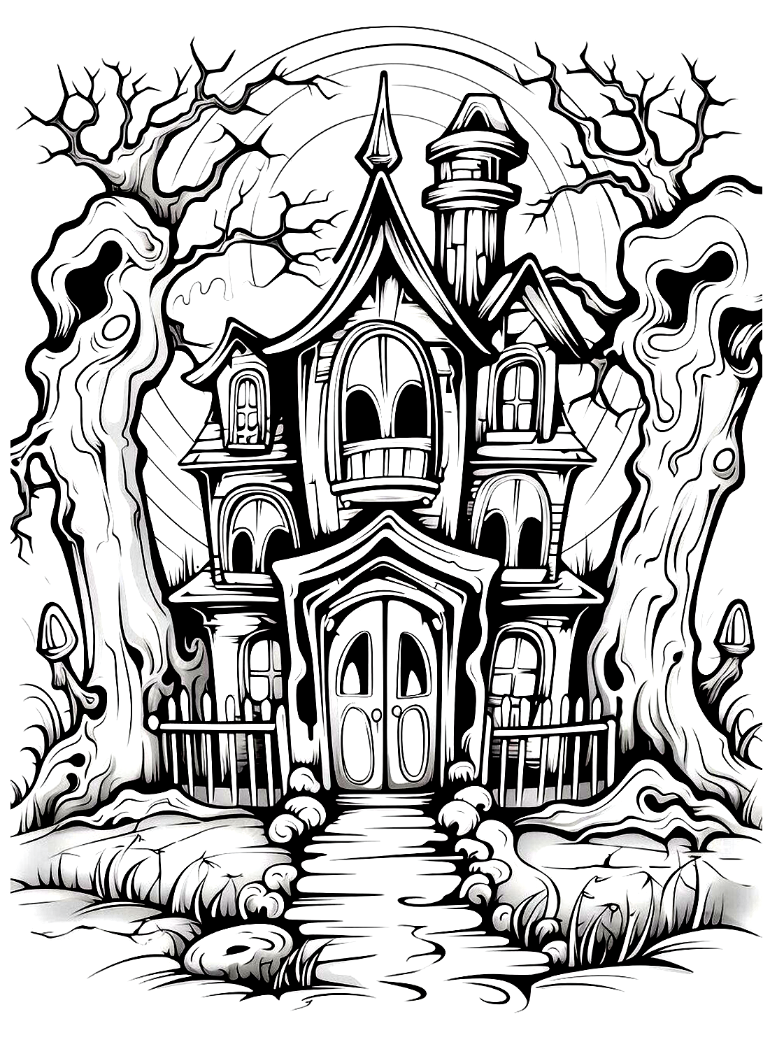 Haunted castle coloring pages