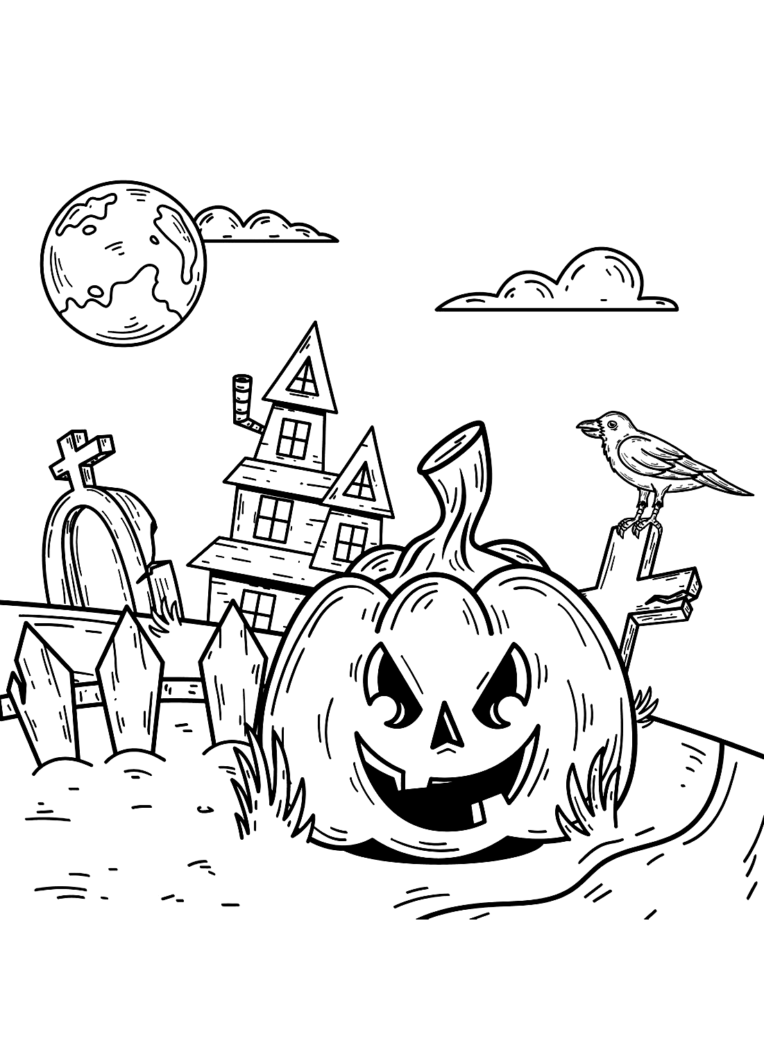 Haunted house coloring book