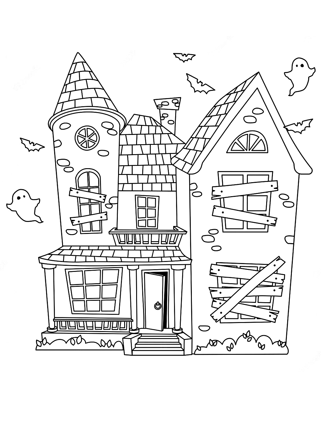 Haunted house pictures to color