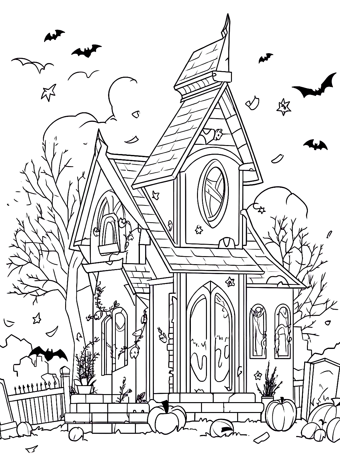 Haunted house printable - Free Printable Coloring Pages