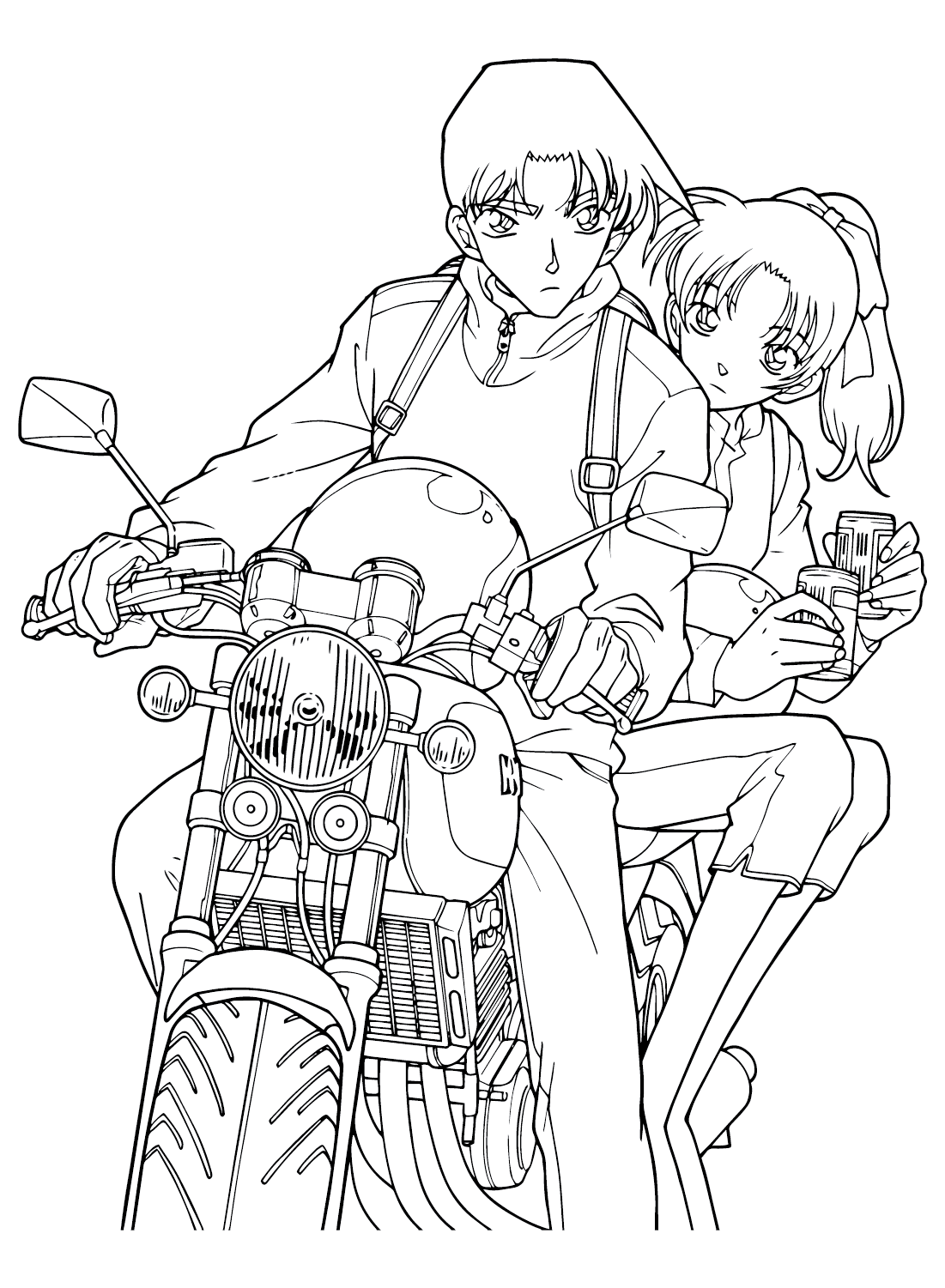 Heiji Hattori en Kazuha Toyama kleurplaat van Hattori Heiji