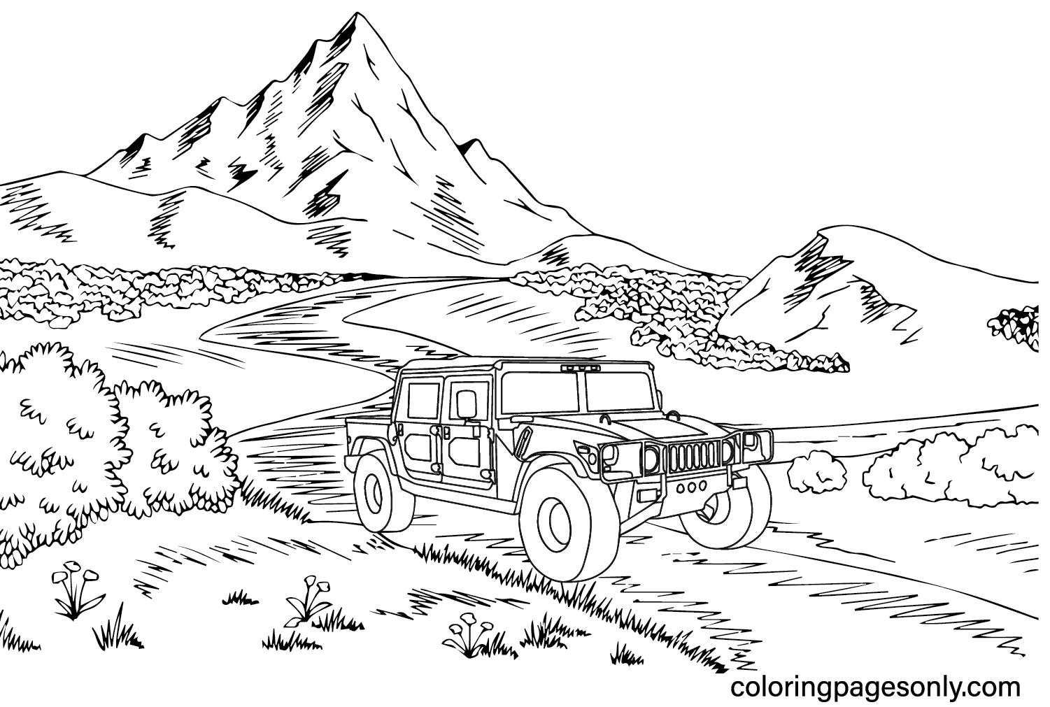 Hummer Coloring Page Images from Hummer