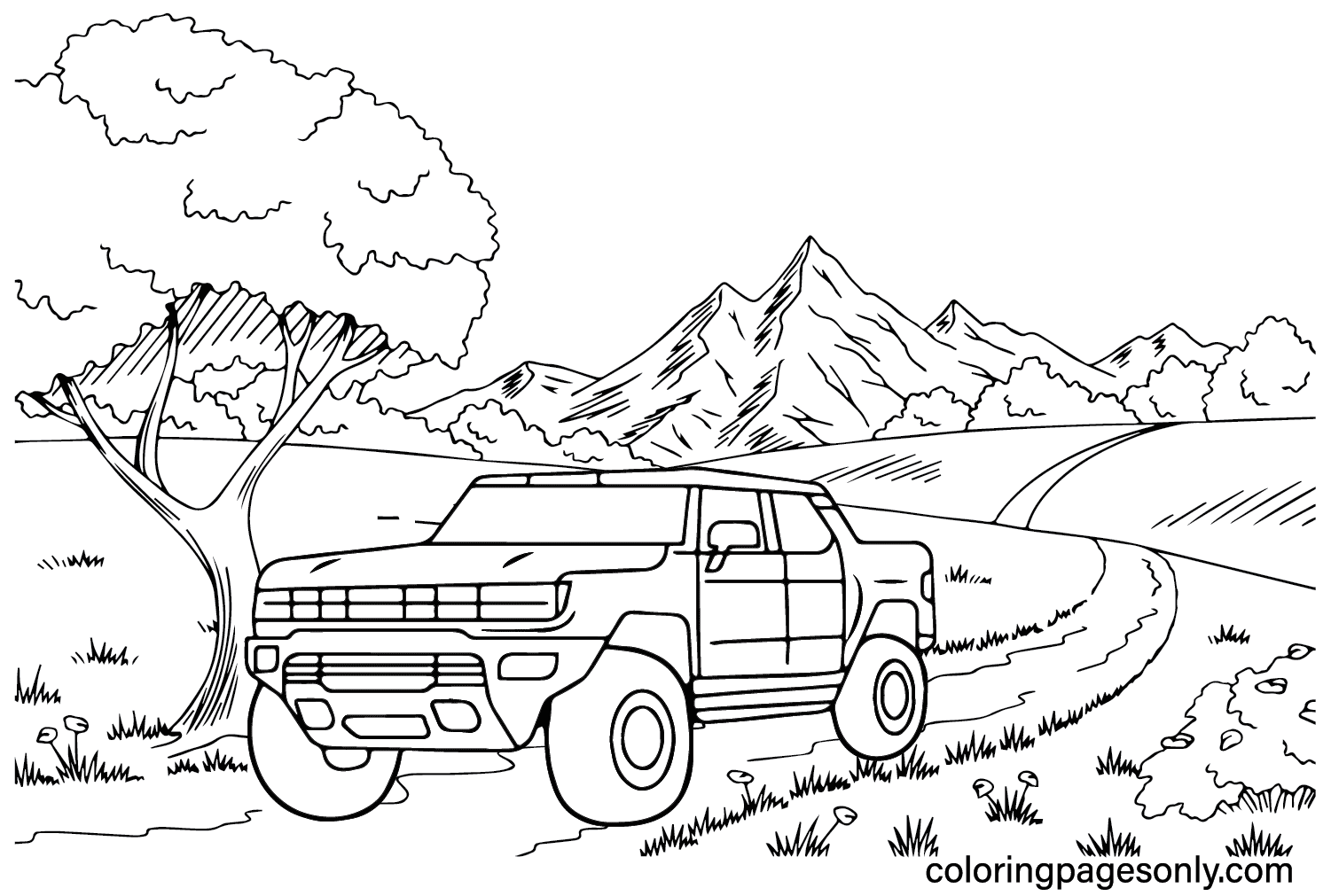Hummer EV Coloring Page from Hummer