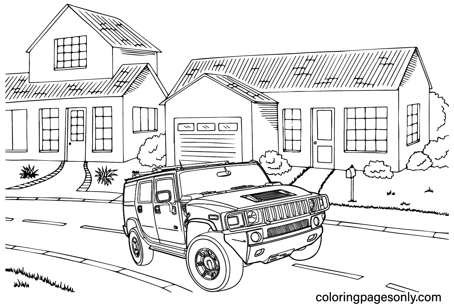 Hummer H4 Coloring Page from Hummer
