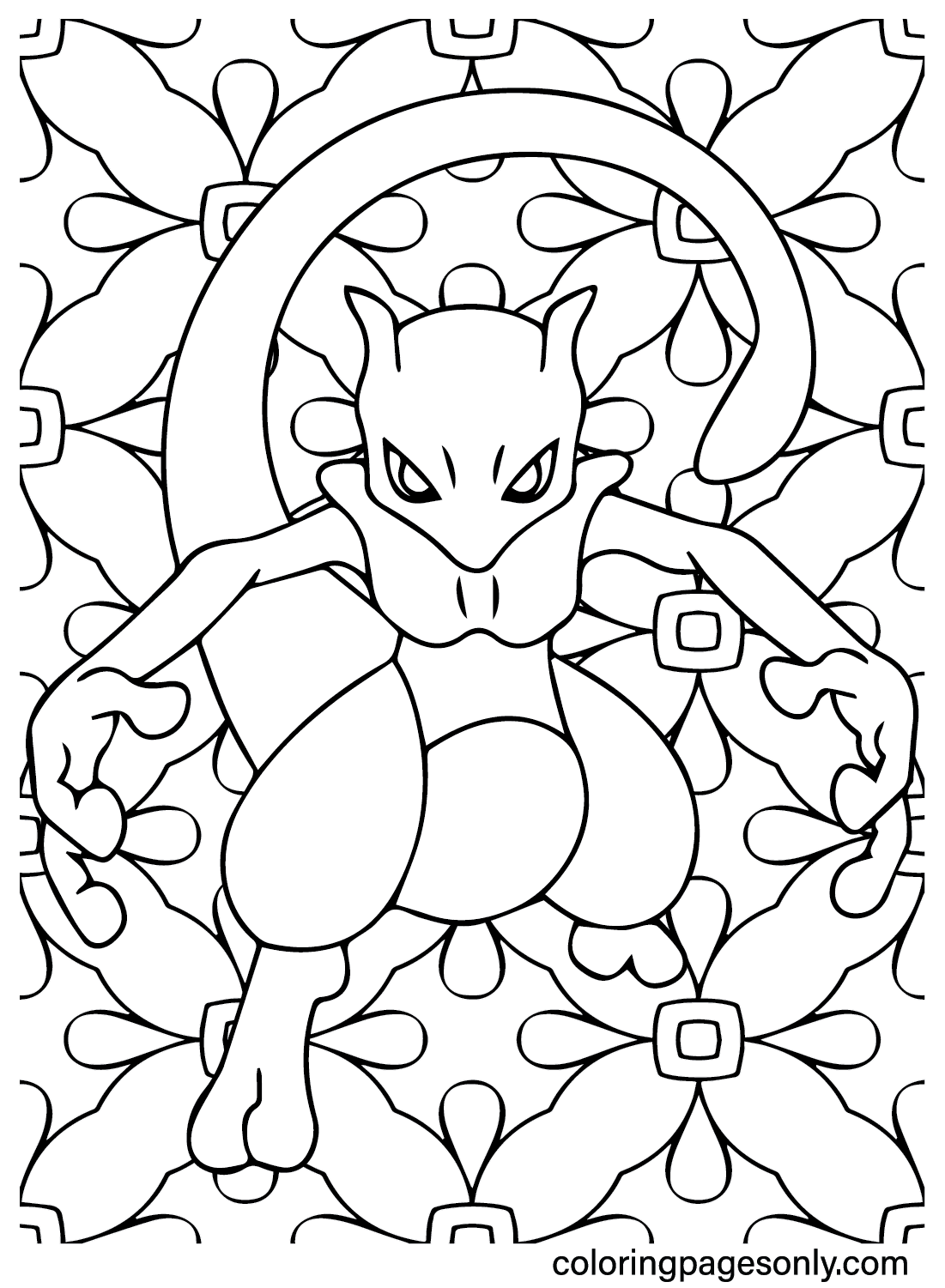 Images Coloriage Mewtwo de Mewtwo