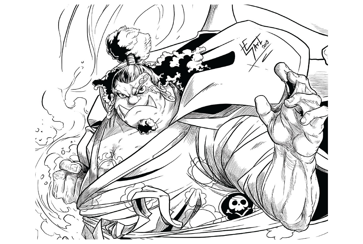 Jinbe Coloring Page PDF from Jinbe