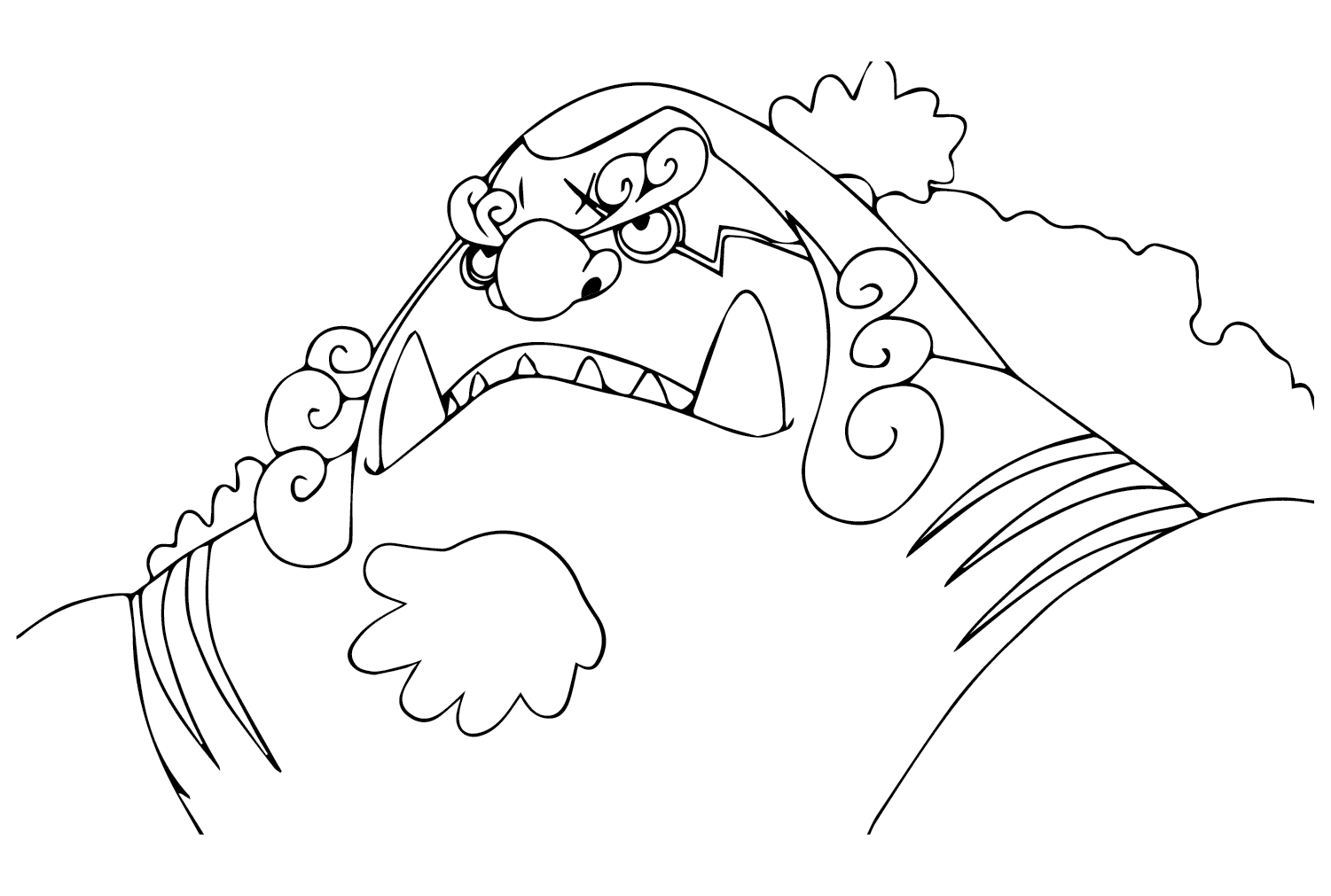 Jinbe Coloring Page PNG from Jinbe