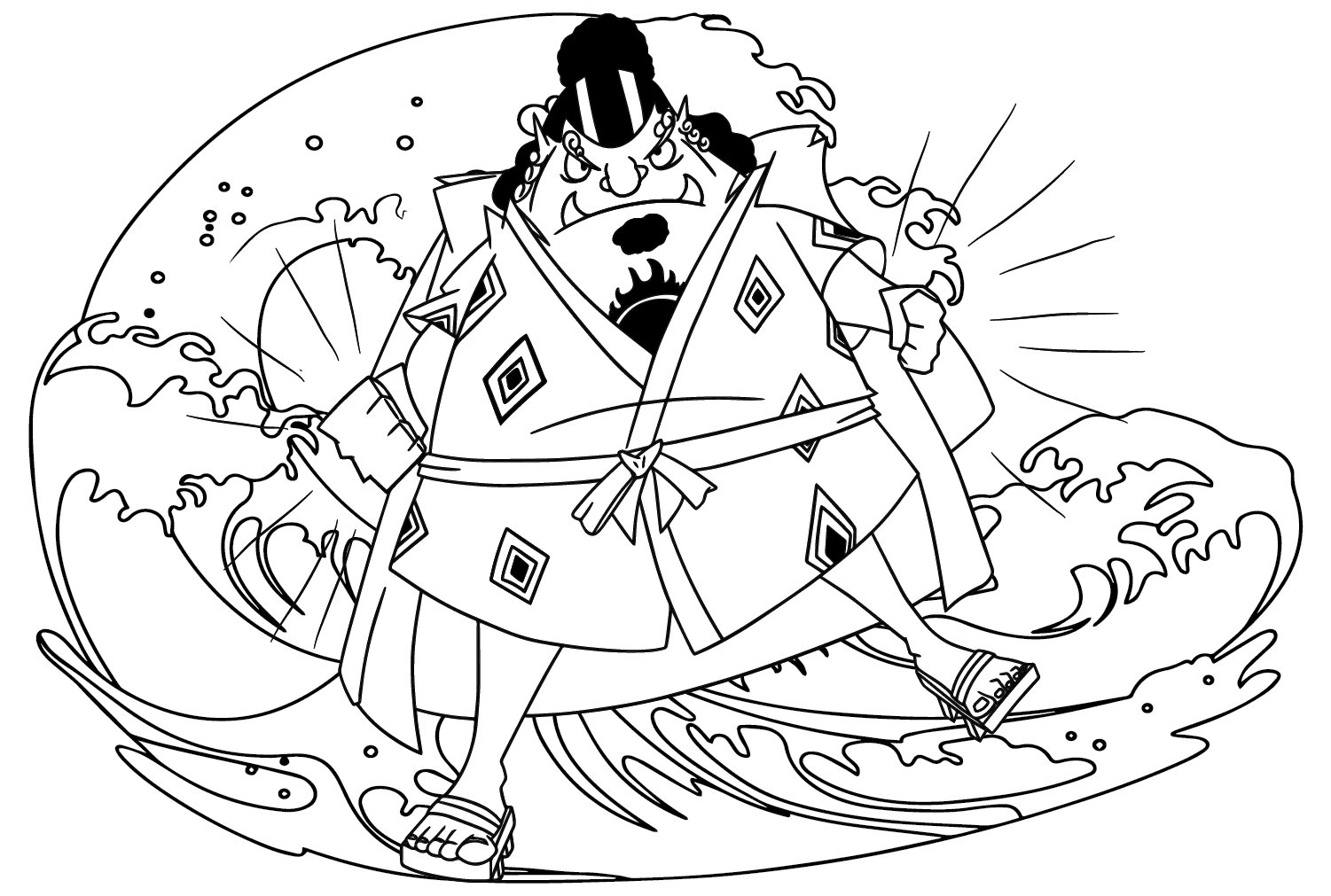 Jinbe Coloring Page from Jinbe