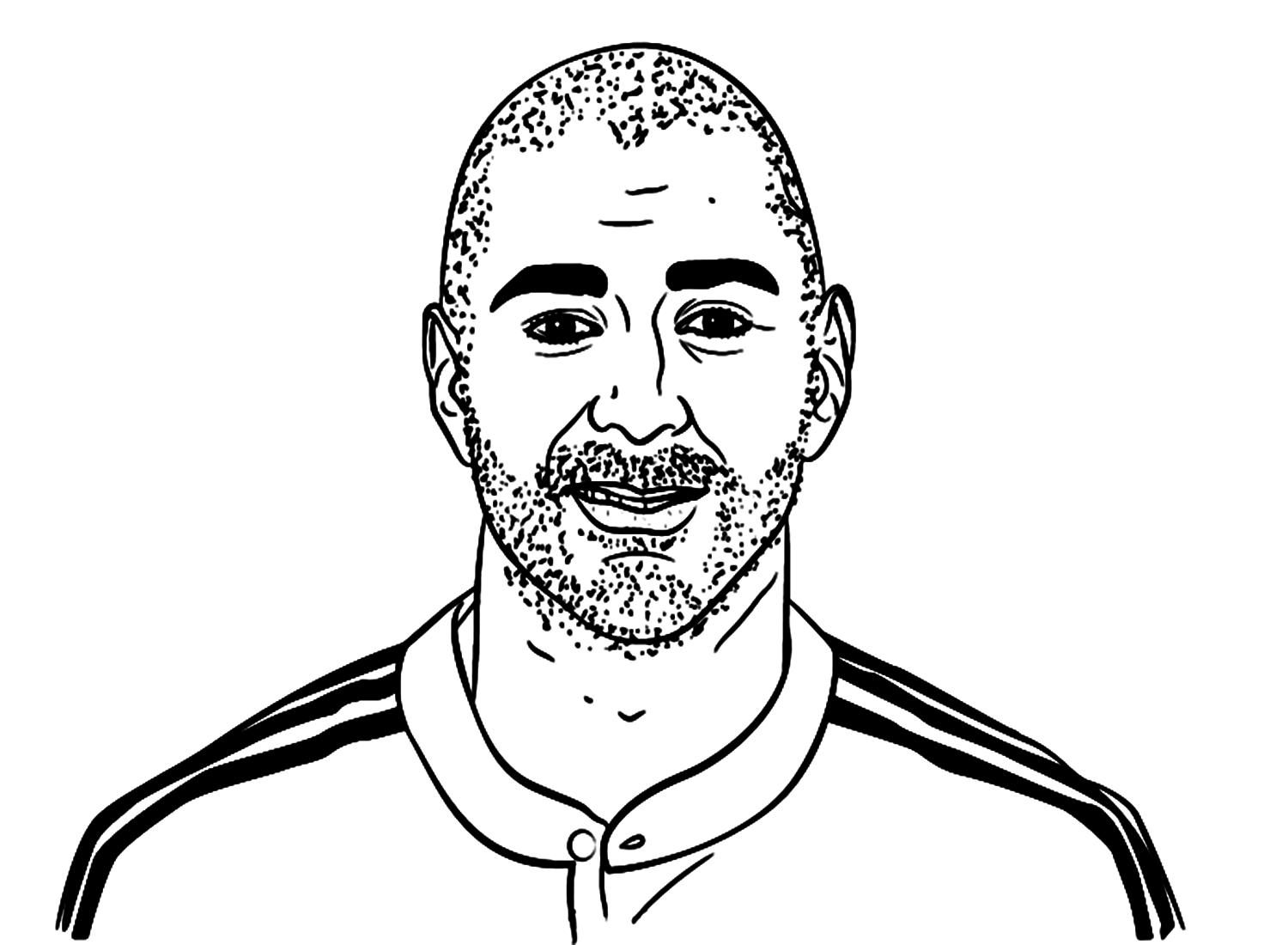 Hoja para colorear de Karim Benzema de Karim Benzema