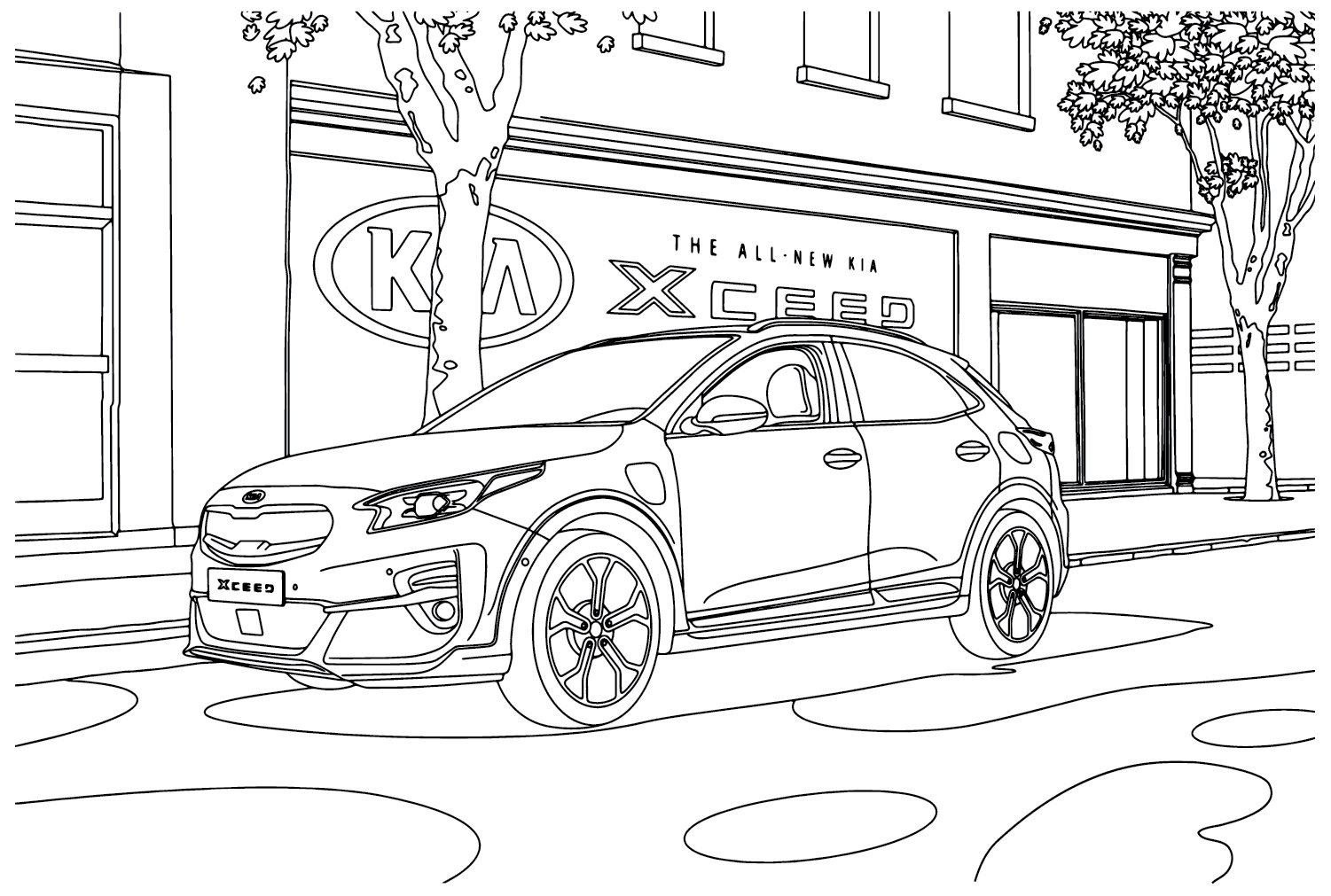 Kia Car Coloring Page