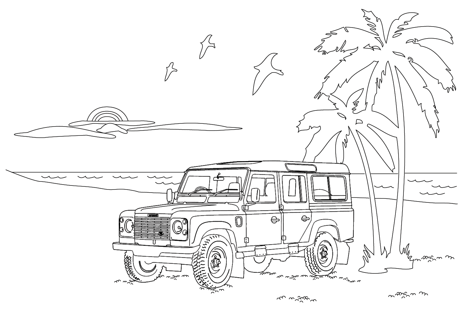 Land Rover Defender 110 Coloring Page - Free Printable Coloring Pages