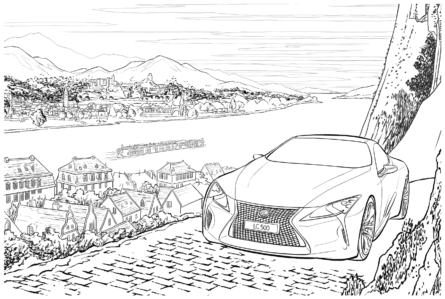 Lexus LC 500 Coloring Page