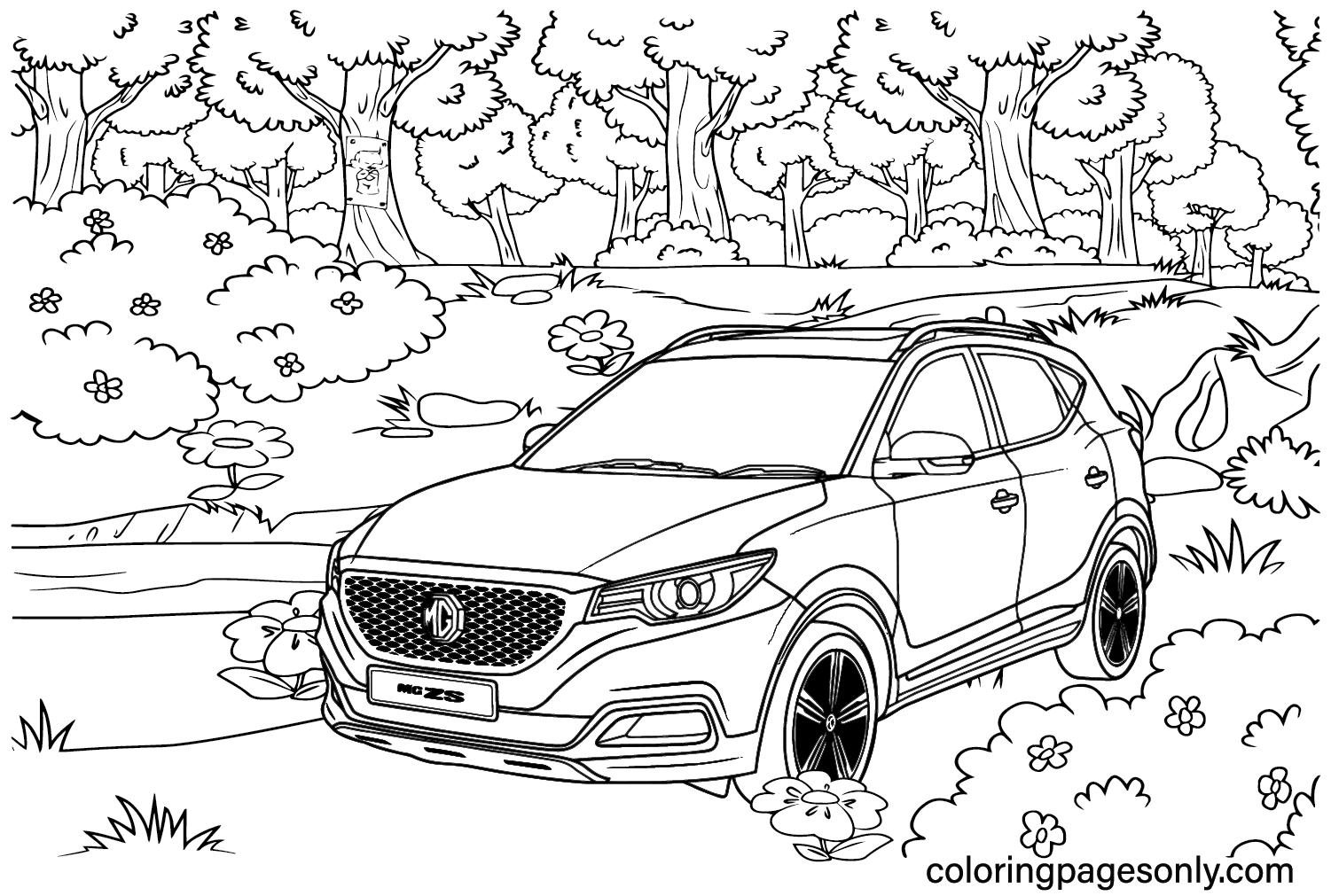 MG ZS Coloring Page from MG