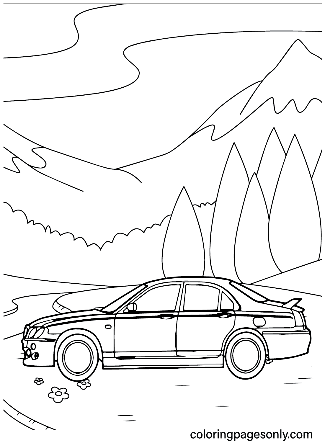 MG ZT Sedan Coloring Page