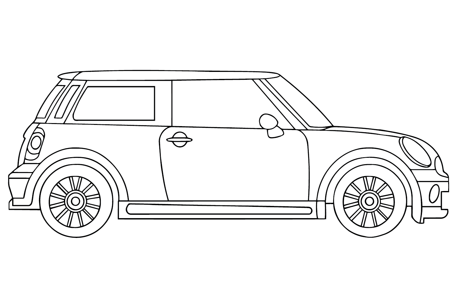 Mini Cooper Car Coloring Page - Free Printable Coloring Pages