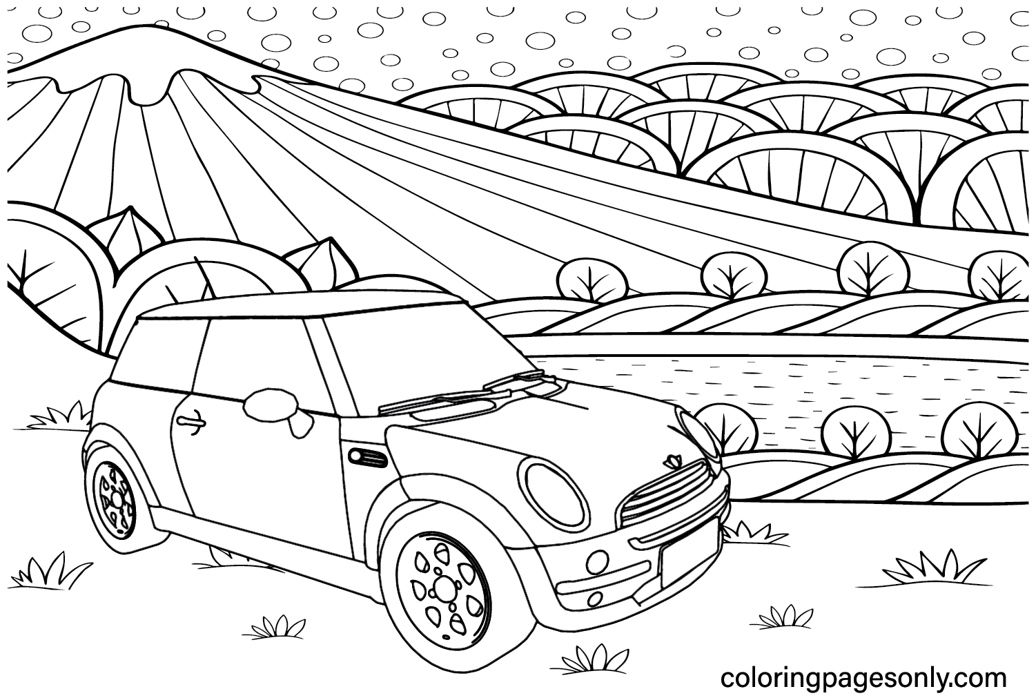 Mini Cooper Coloring Page to Print from Mini Cooper