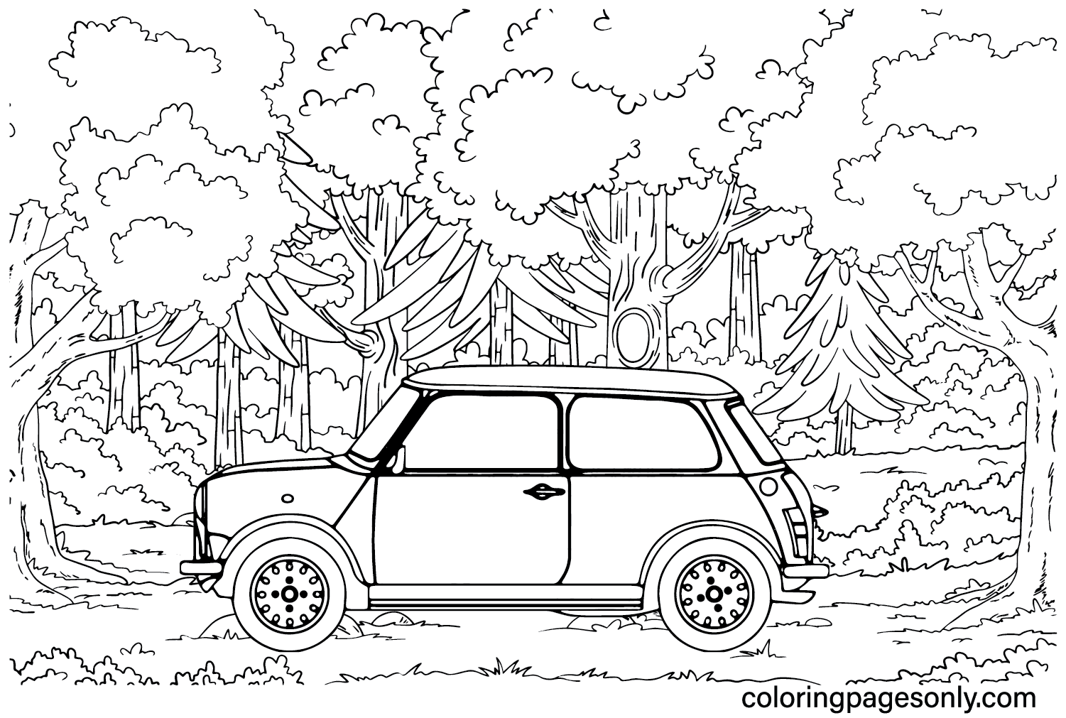 Mini Cooper Coloring Pages to Printable from Mini Cooper