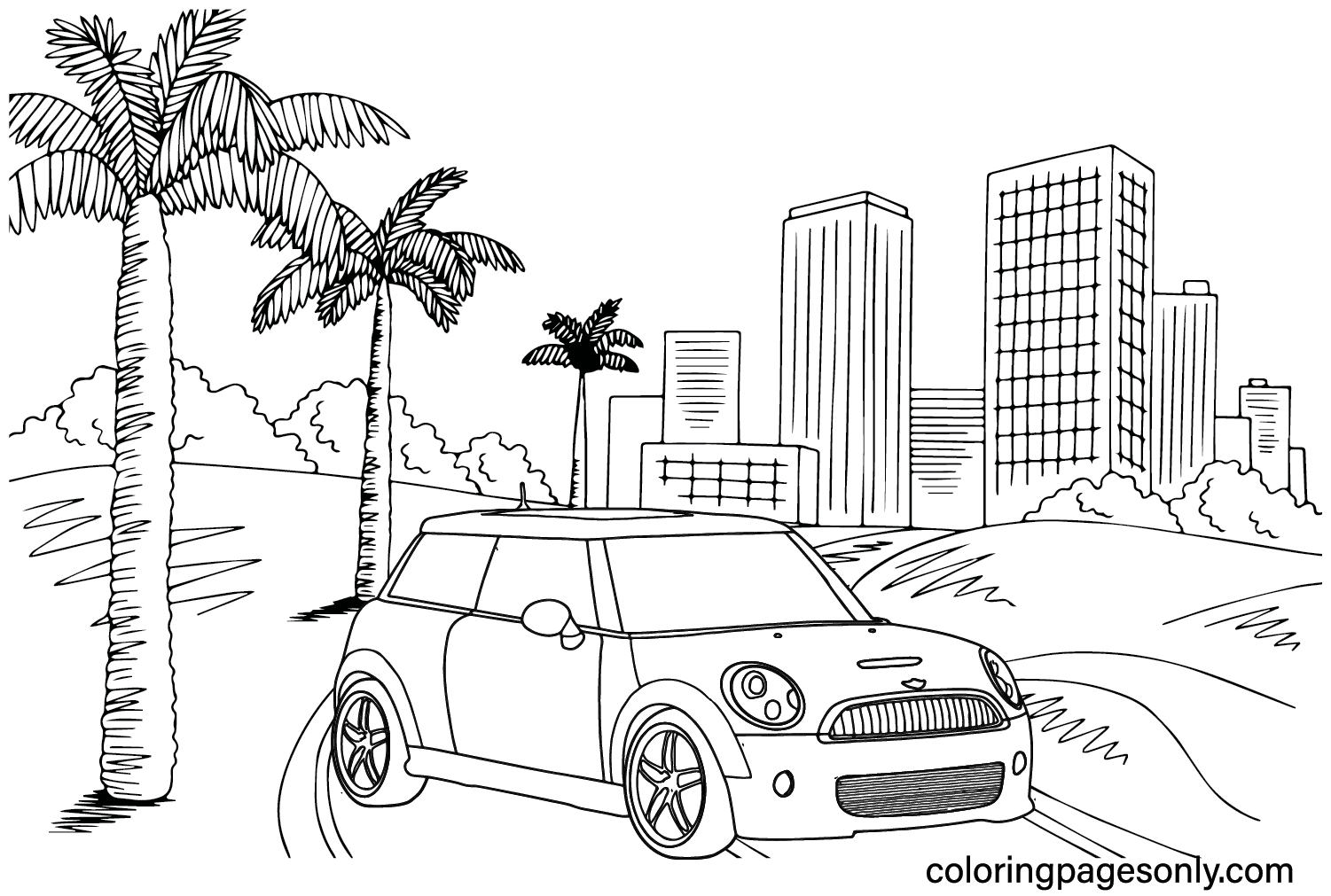 Mini Cooper Coloring Pages to for Kids