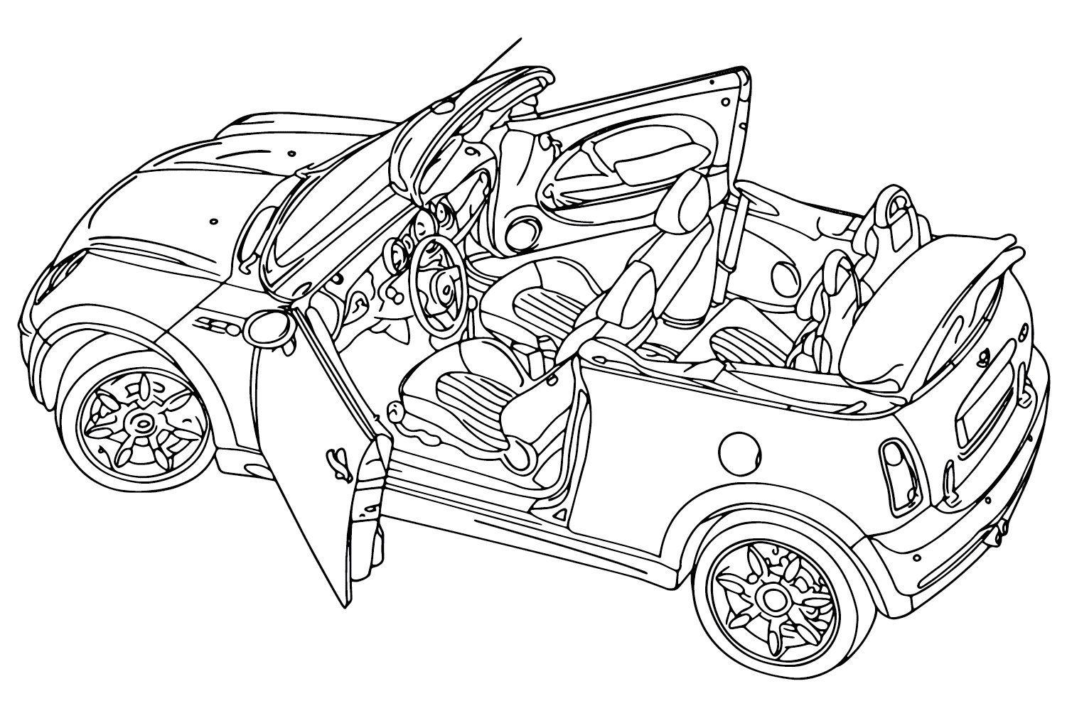 Mini Cooper S Cabrio Coloring Page