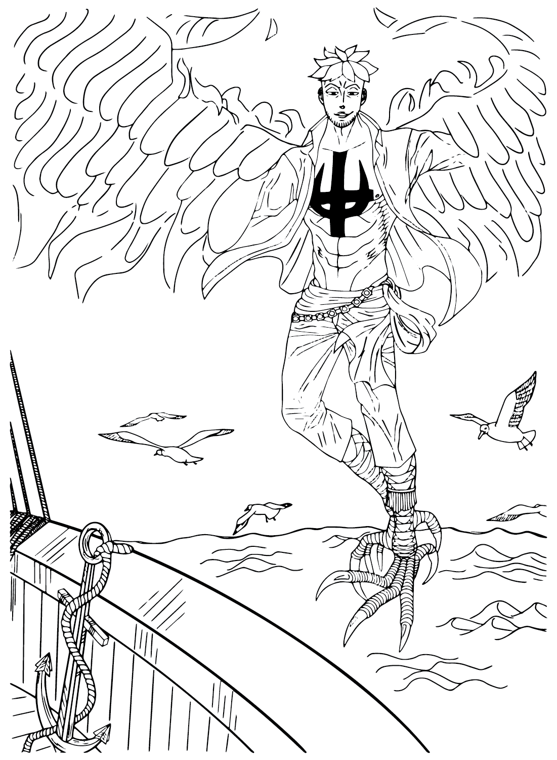 Marco One Piece Coloring Page Free Printable Coloring Pages