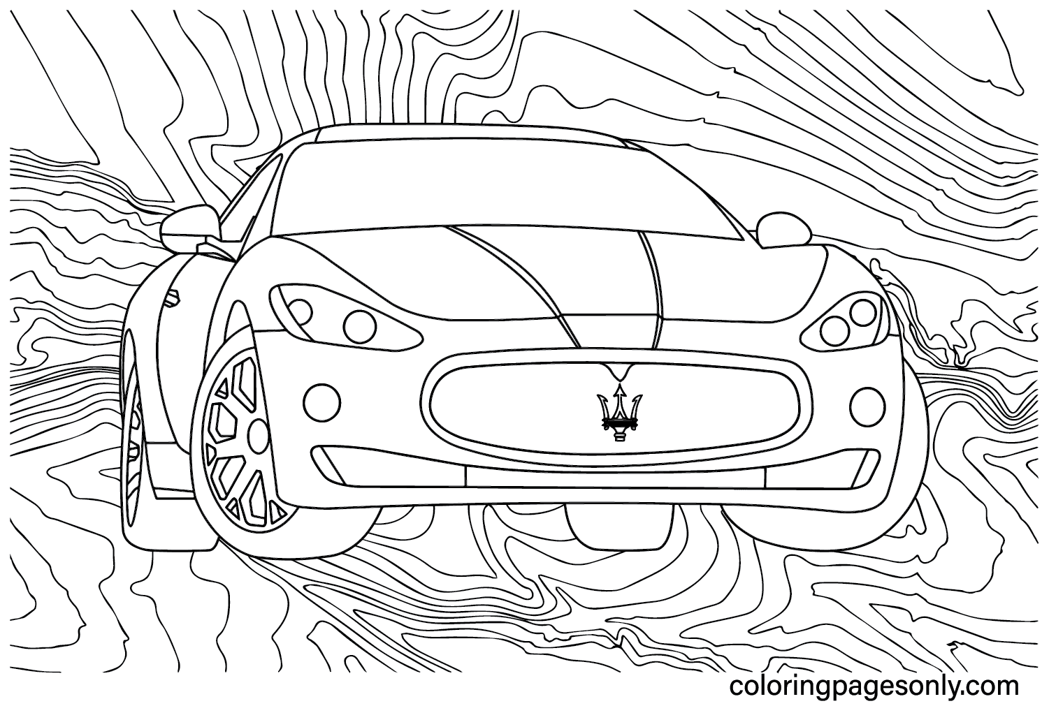 Maserati Grand Turismo Coloring Page from Maserati
