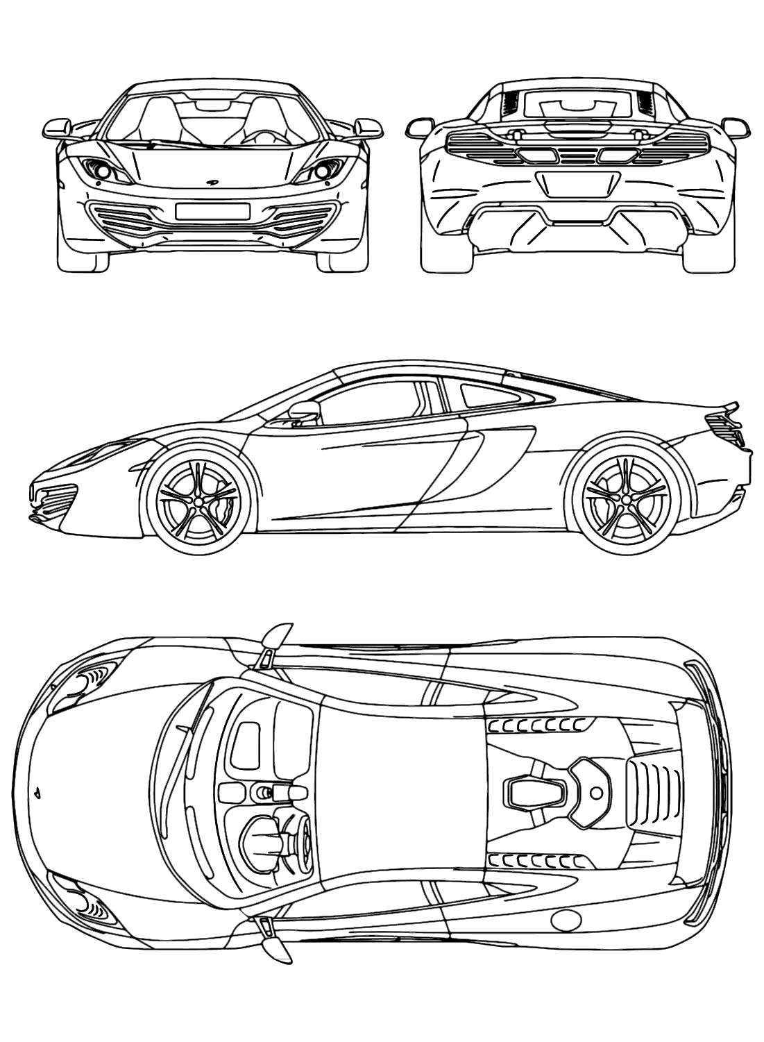 McLaren MP4-12C Coloring Page - Free Printable Coloring Pages