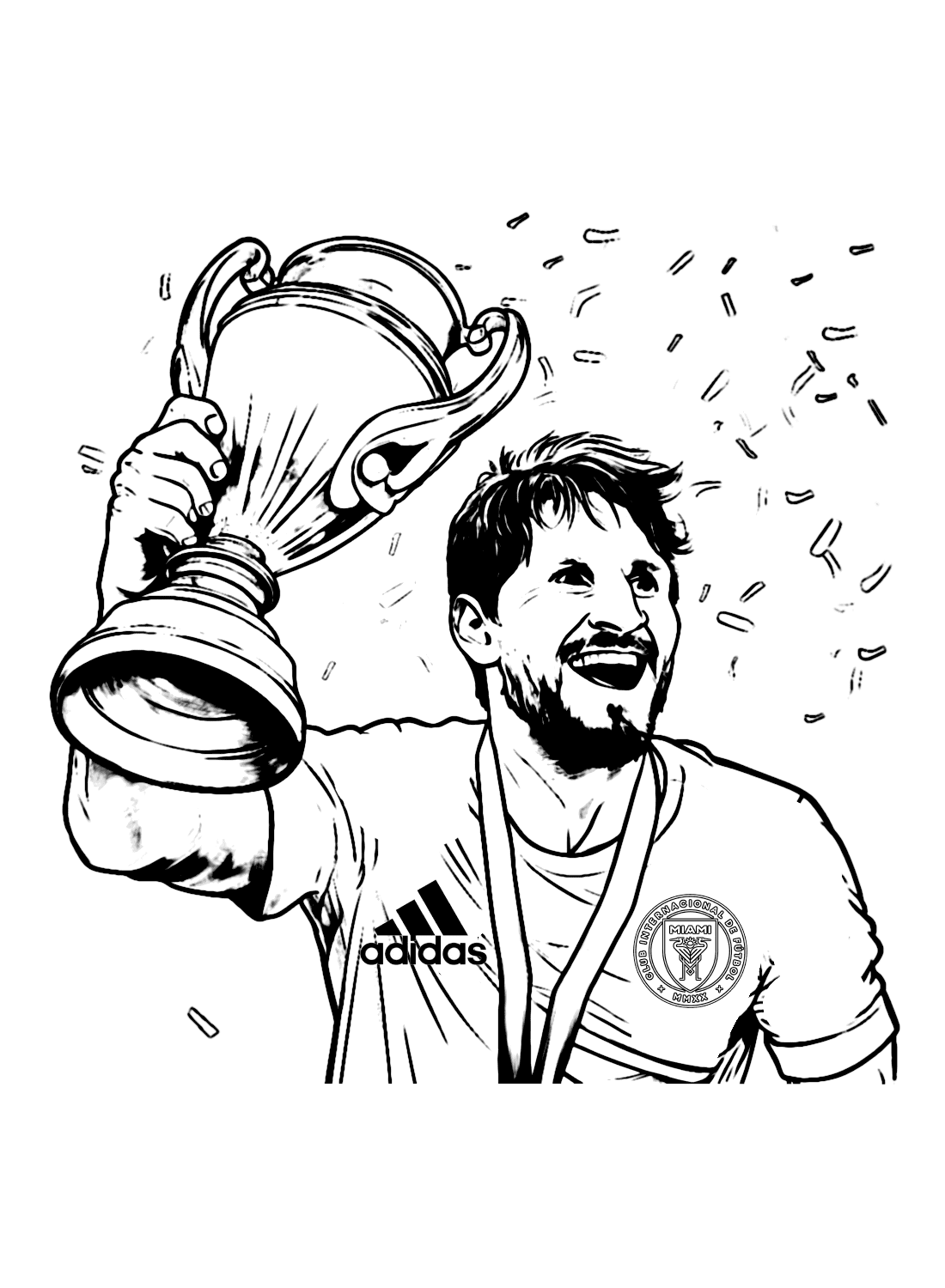 Messi Lifting A Championship Cup Image For Kids