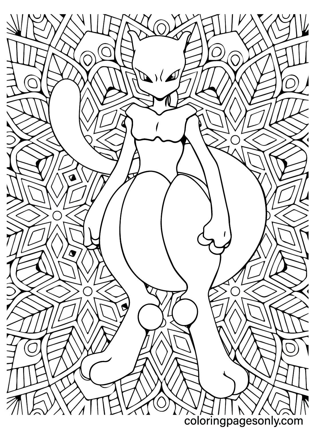 Mewtwo coloring page  Free Printable Coloring Pages