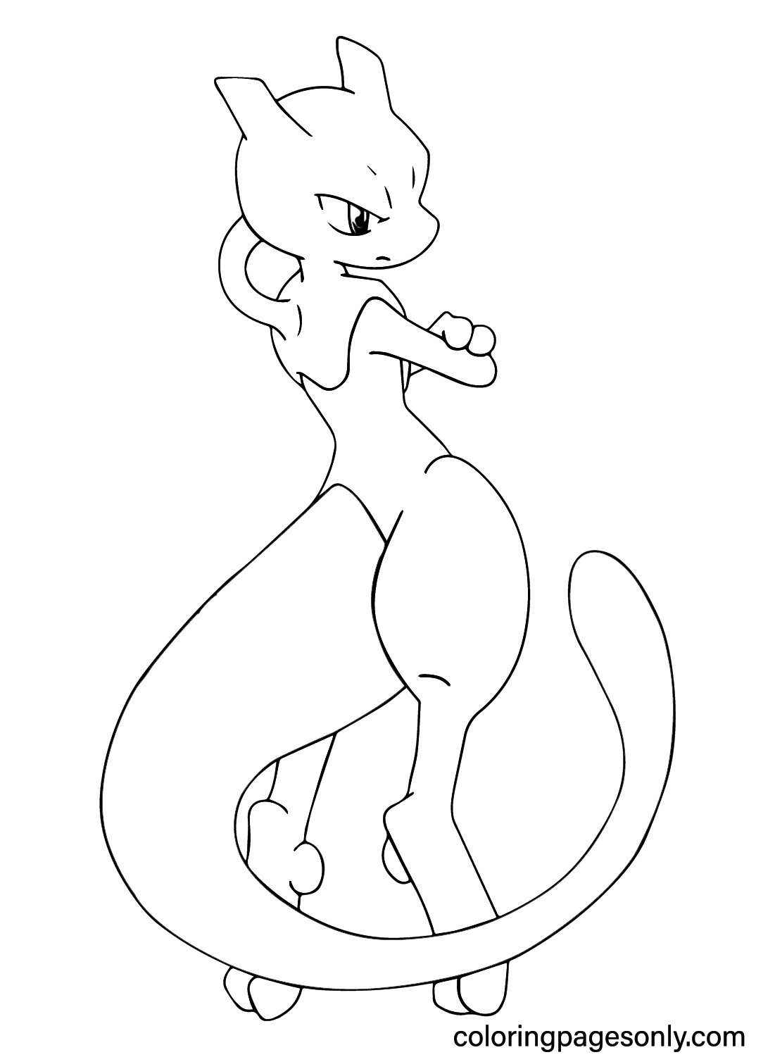 Mewtwo Images to Color - Free Printable Coloring Pages